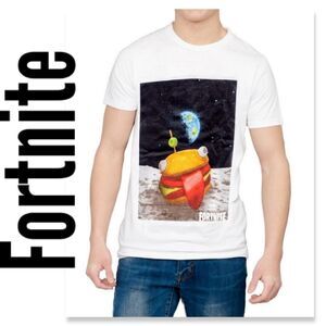 NWT Fortnite Durrr Burger Space Adult White T-shirt
